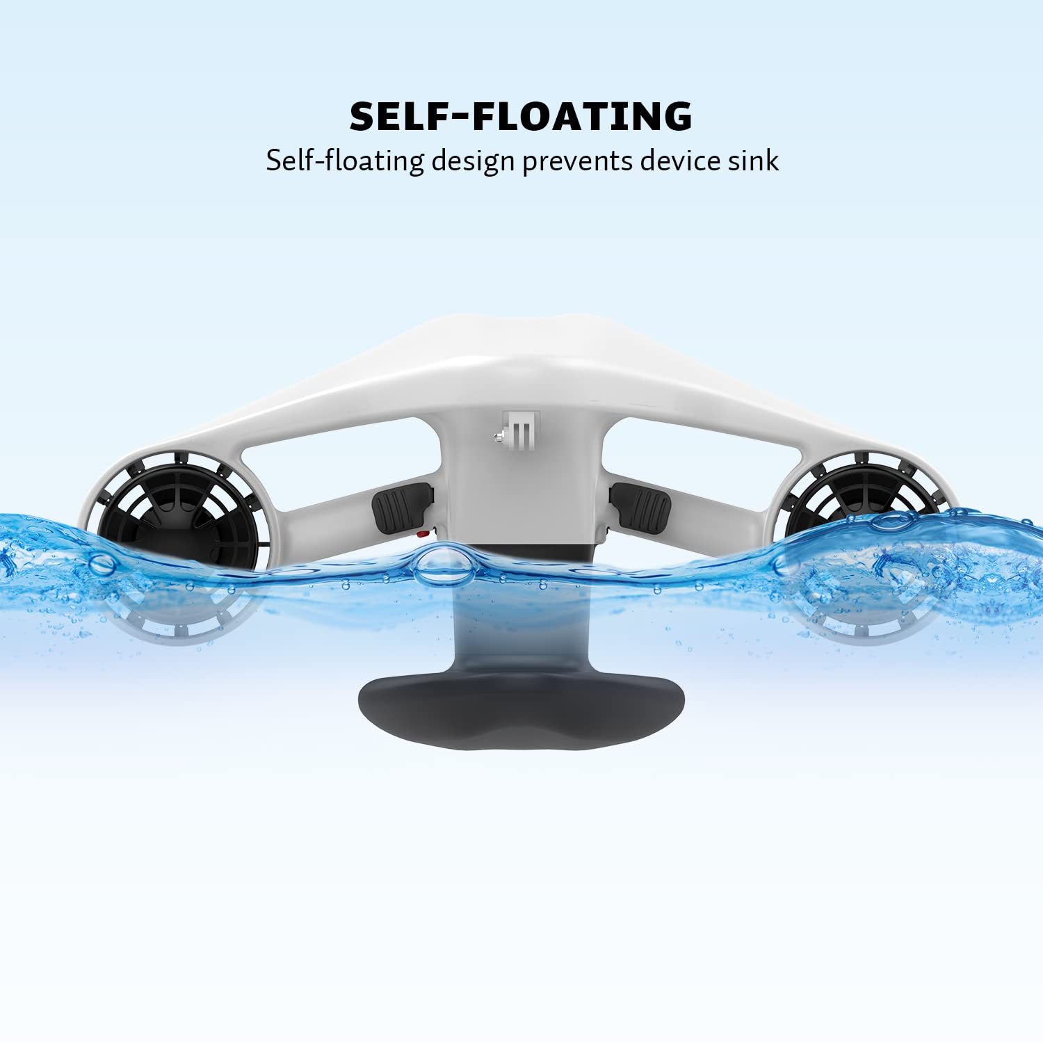 Asiwo Scooter Marin Deux Moteurs étanche pour Plongée Natation avec Support Caméra d'Action (Blanche)