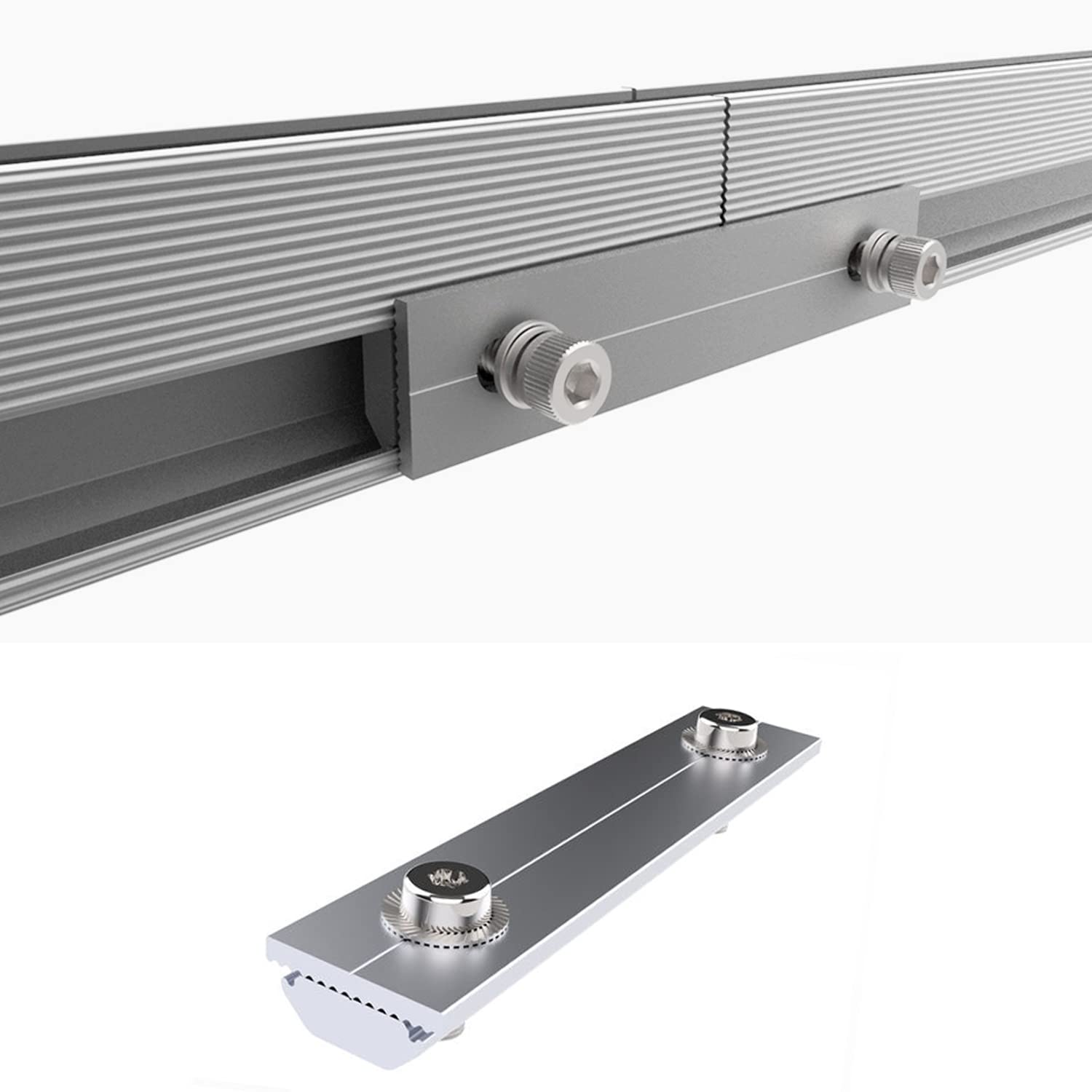 Warmfay Kit De Support De Panneau Solaire Pour Toit De Tuile, Rail De Montage Photovoltaïque En Aluminium, 1150 Mm, Pince Noire Pour Modules D'épaisseur 40 Mm, Crochets De Toit, Panneau Solaire, Toit