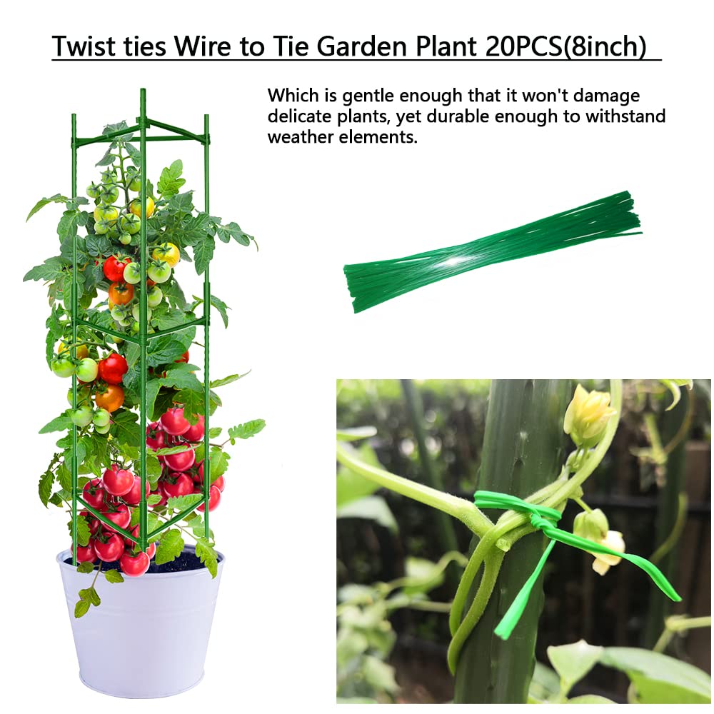 Cage A Tomate Cage à Tomates, Lot De 4, Tuteur Plantes Grimpantes, Support à 3 Piquet De Tomates 180 Cm