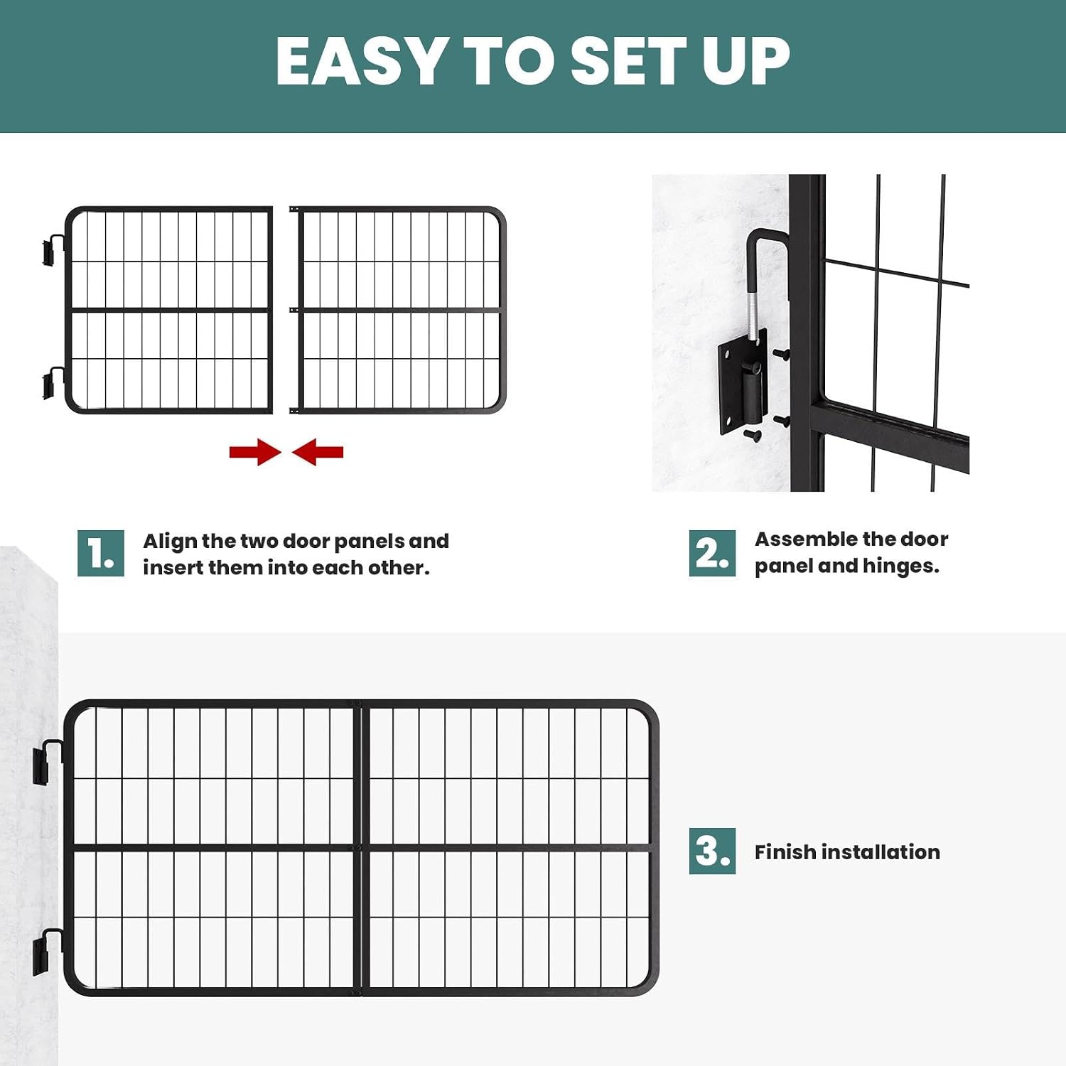 52" x 42" Heavy Duty Horse Stall Gate Yoke Design Steel Stall Guard for Horses, Barns & Stables (48" W x 24" H)
