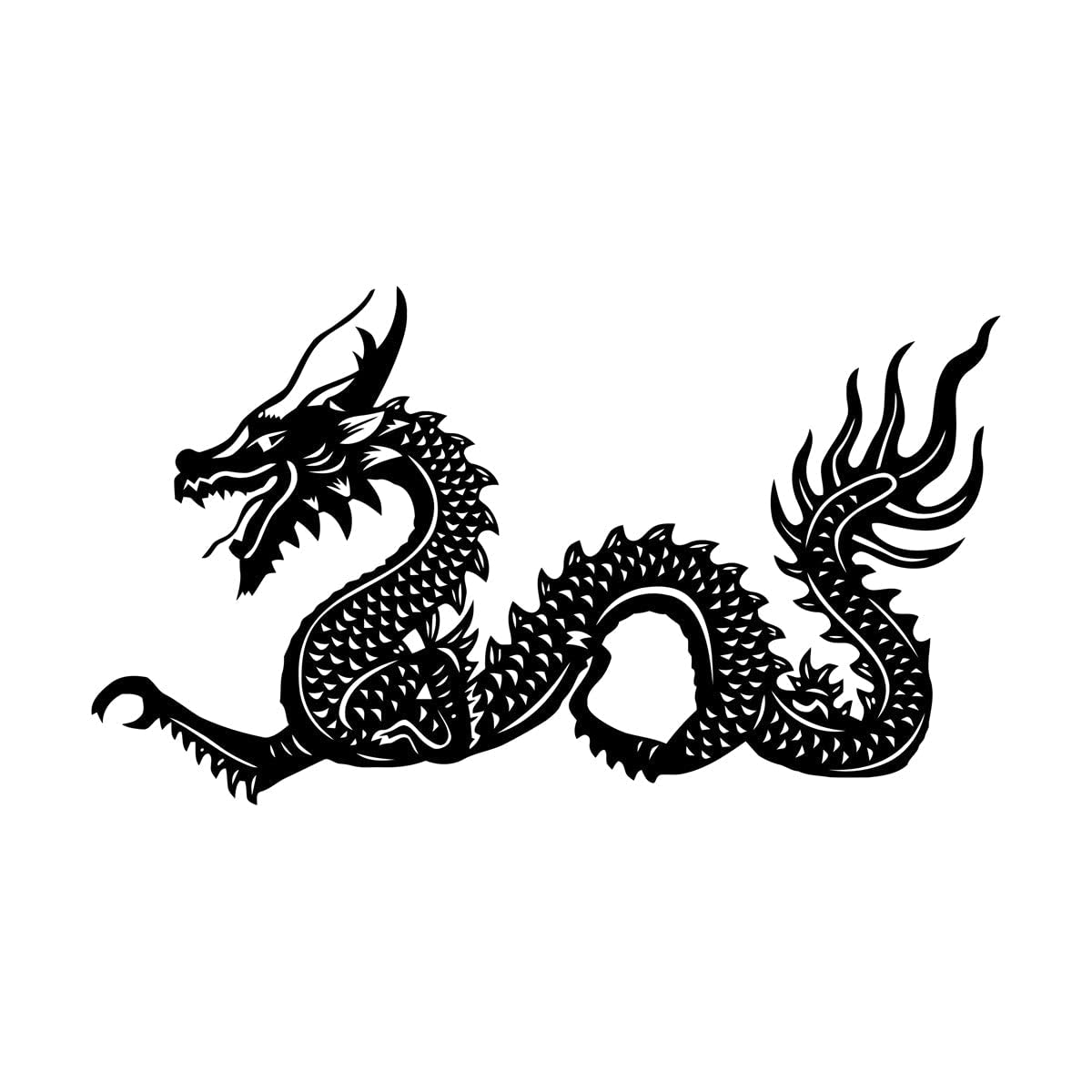 Lzhouting Wall Stickers 2556 Chinese Dragon Vinyl Wall Decal Asian Fantasy Art Vinyl Sticker Waterproof Wallpaper Stickers Mural Diy Small - 35X57cm