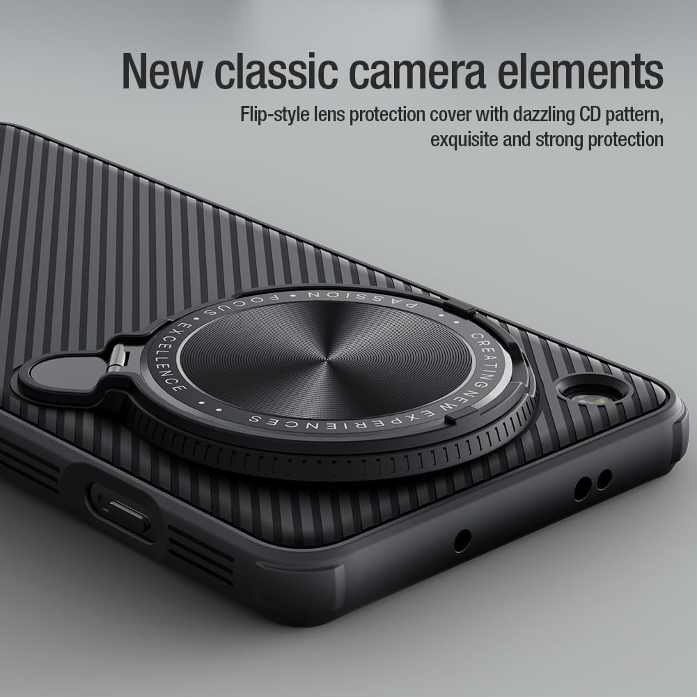 Case for Oppo Find X8 Pro, Camera Lens Privacy Protection Folding Kickstand Holder, TPU Bumper PC Back Cover Compatible with MagSafe Corners Shockproof (Black)