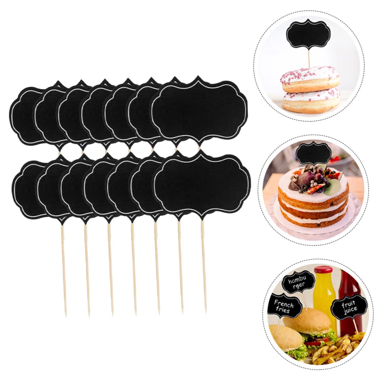Angoily Food Labels 80pcs Blackboard Paper Cheese Markers Wedding Buffet Inserts