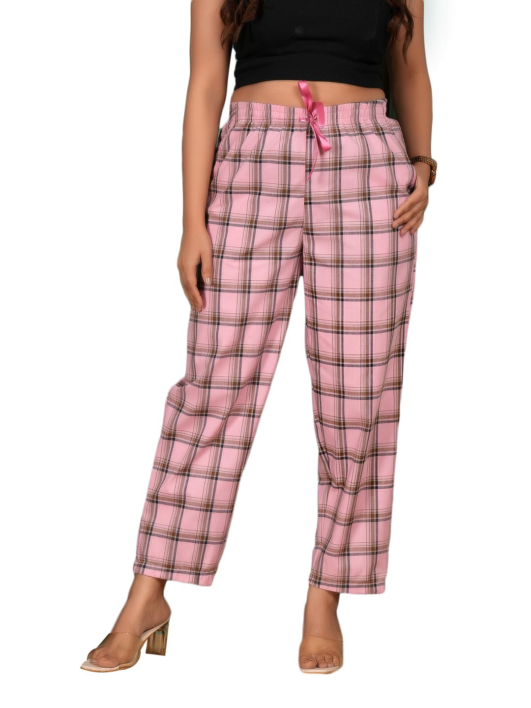 style shoes Women's & Girls Cotton Blend Checked Pyjama|Track Pant| Lower Women Pyjama(883034)-picture-37