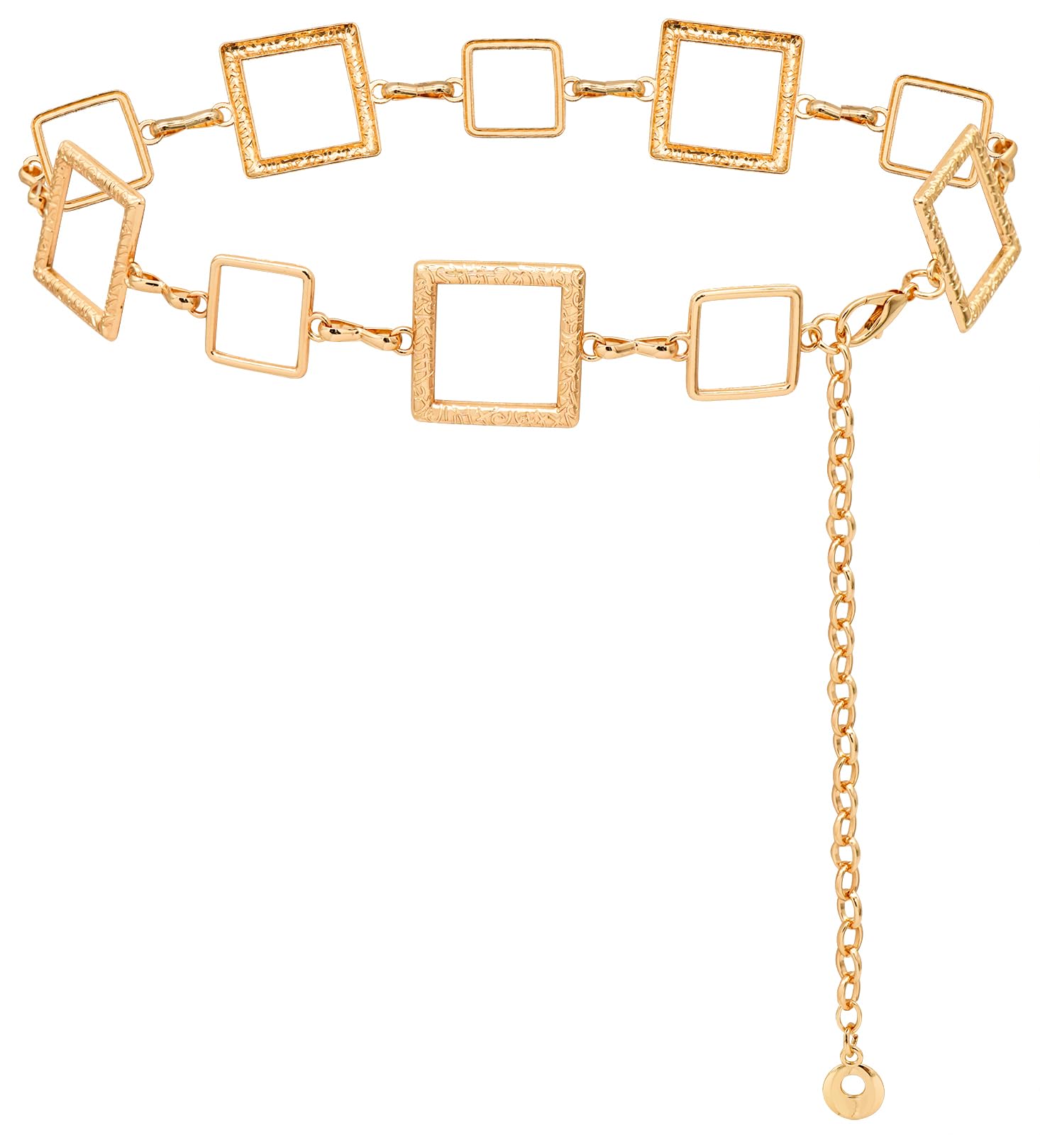 LEEMASING Vrouwen Westerse Ketting Riem Ketting Verstelbare Metalen Boho Taille Ketting Voor Meisjes Jeans Jurken, Donker Goud 1, M