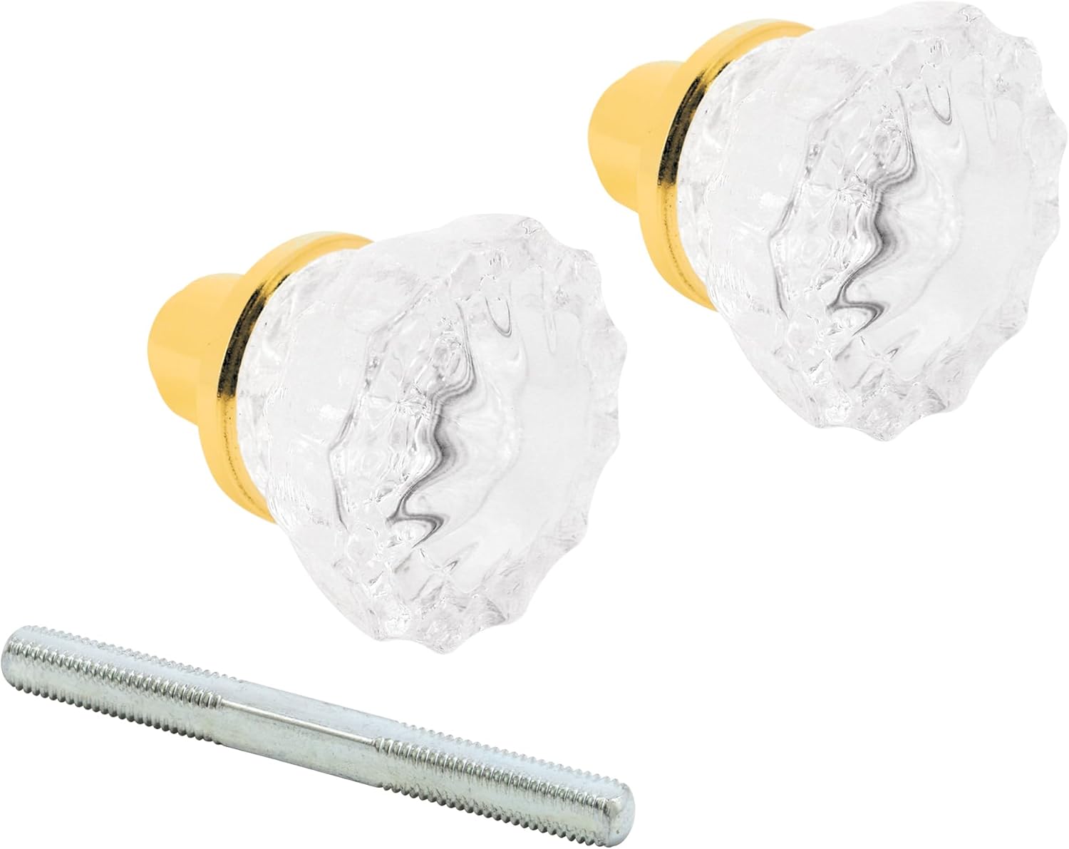 Prime-Line E 28316 Mortise Style Fluted Glass Door Knobs - Perfect for Replacing Broken Antique Lock Sets on Interior Doors