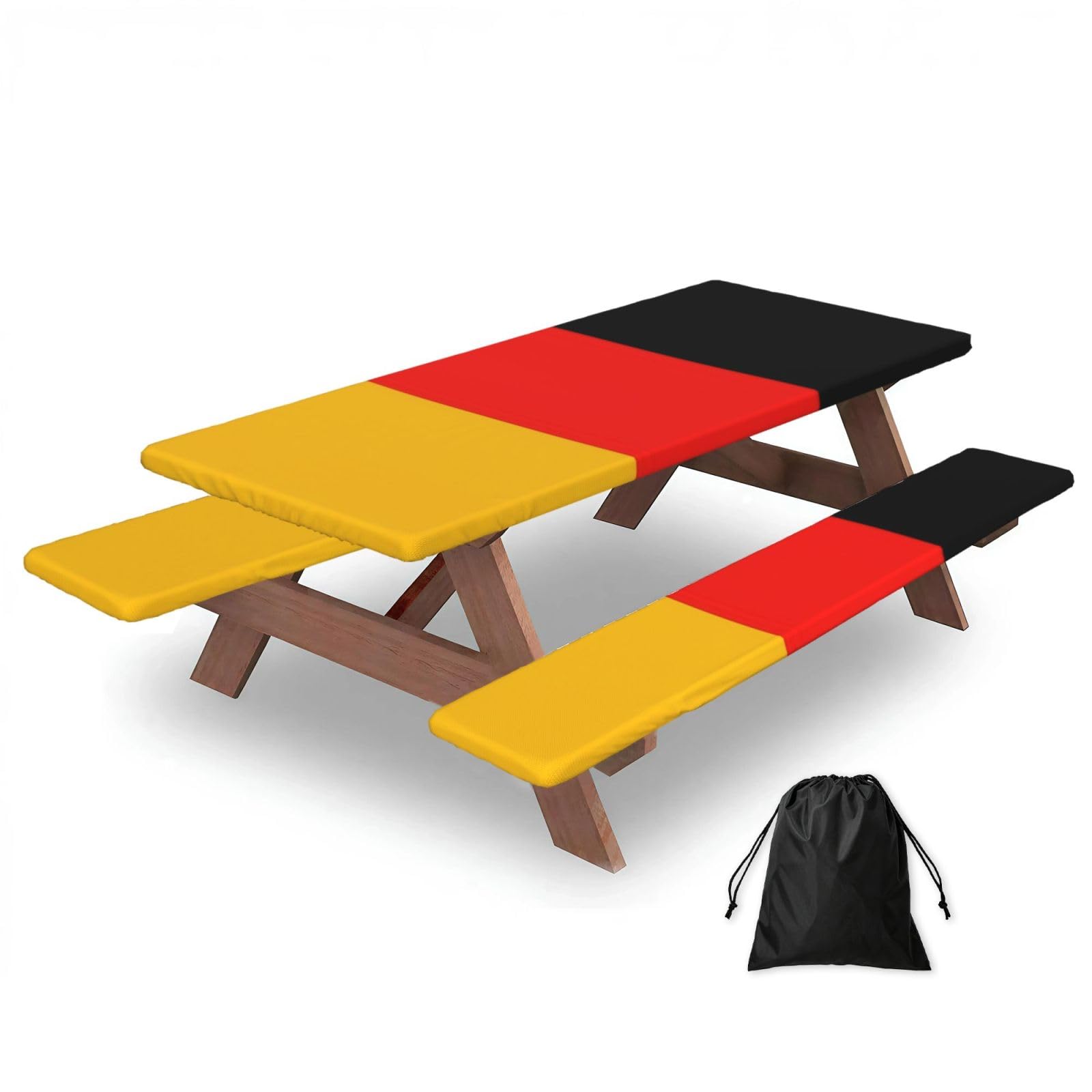 AYYQWE Germany Flag Print Picnic Table Bench Cover Outdoor Garden Party Decor Daily Accessory Gift