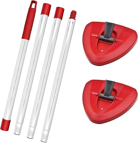 Mango de trapeador para O Cedar, 2 bases de trapeador giratorio para Ocedar, mango de poste de fregona ajustable de 30 a 58 pulgadas y parte de base