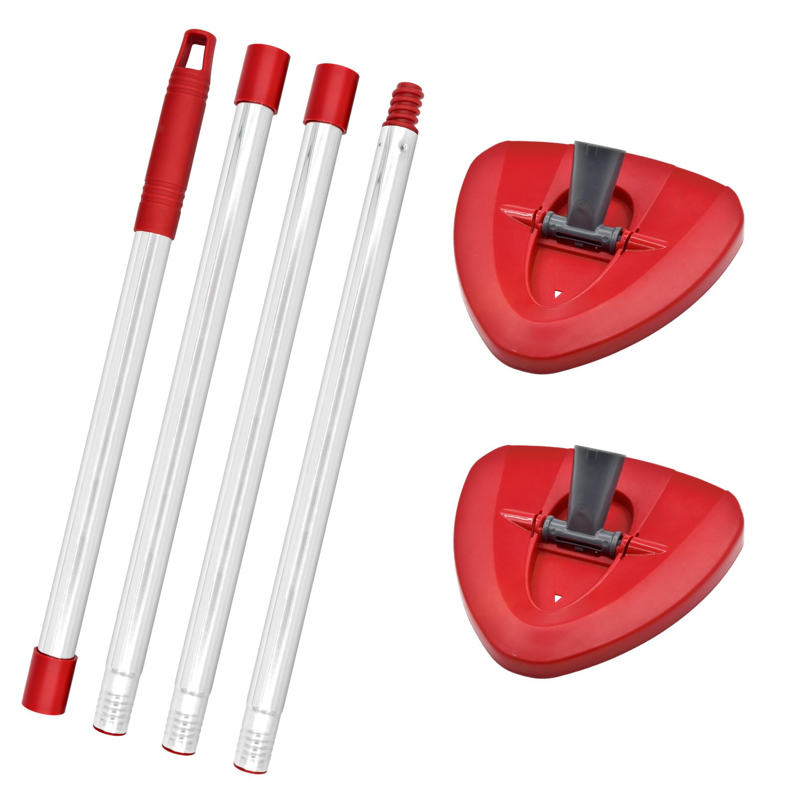 Mop Handle for O Cedar,2 Spin Mop Base for Ocedar, Mop Stick Pole Handle Adjustable 30-58" and Replacement Mop Base Part for EasyWring Spin Mop, Lightweight &amp; Durable