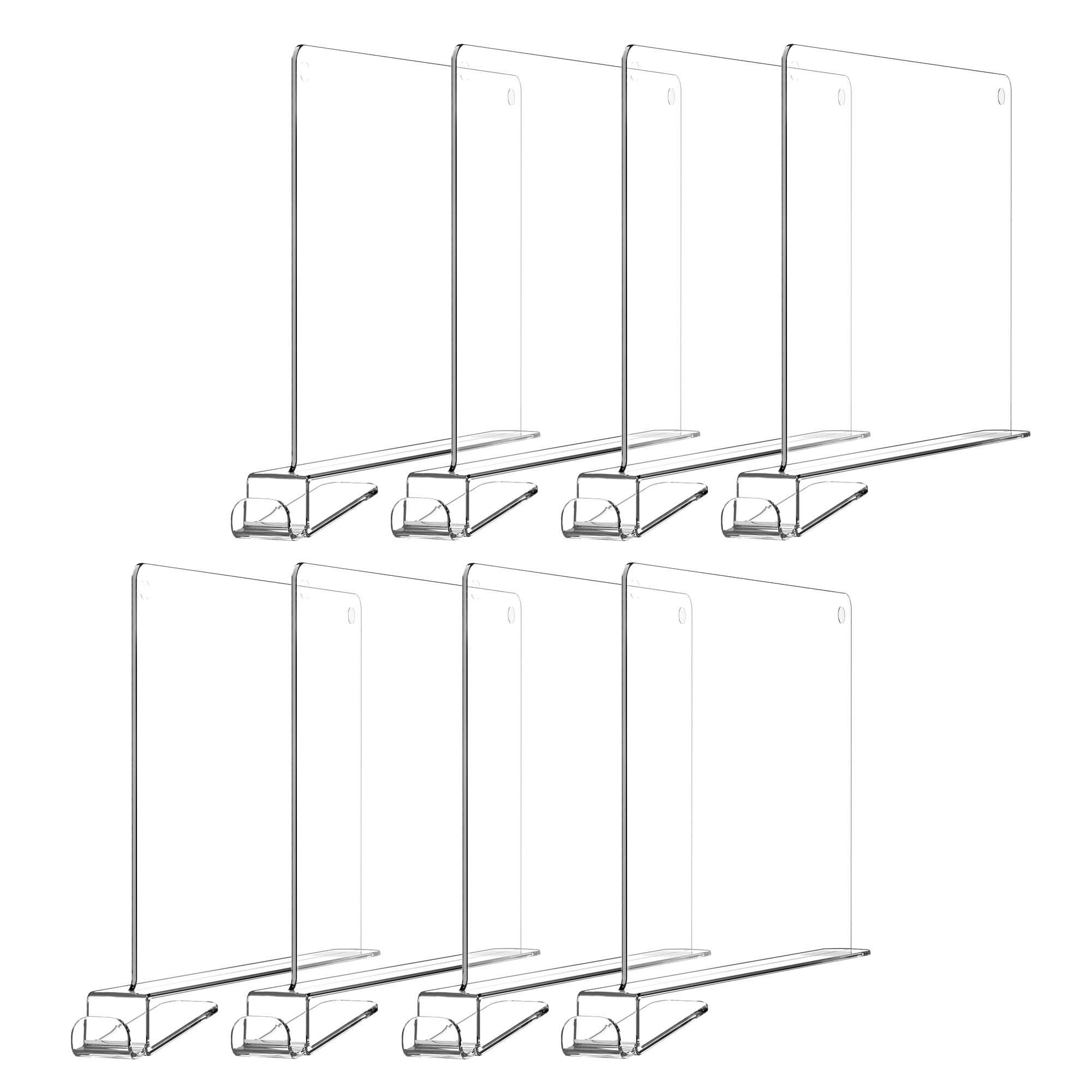 8 Pack 12 Inches [Extra Tall Version] Clear Shelf Dividers for Organization, Acrylic Closet Shelf Vertical Shelves Organizer for Bedroom, Kitchen and Office