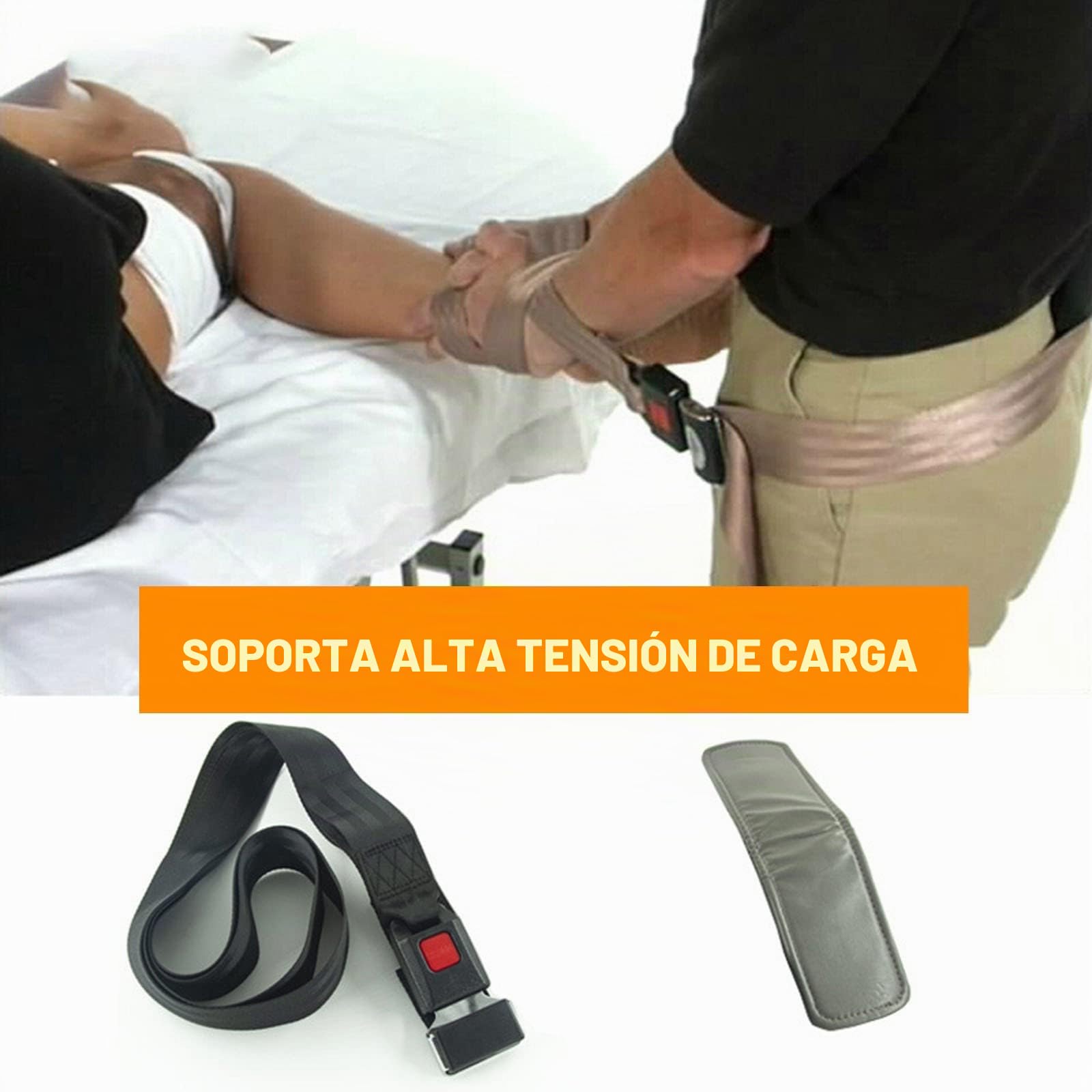 NICHOY Cinturón de movilización (9,8 pies) - Cinturón de movilización para Fisioterapia,cinturón de Soporte Ajustable para fisioterapeuta, Entrenamiento de Fuerza(B)