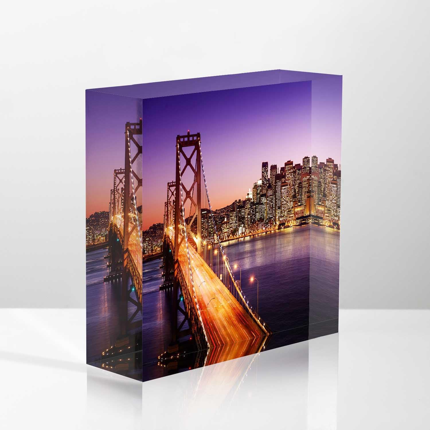 Home Office Desk Decor Skyline and Bay Bridge at Sunset Encouraging Presents for Women | Retirement Presents for Woman | Thank You Presents | Presents for Boss
