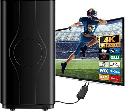 Antena de TV digital HD de largo alcance de más de 480 millas, compatible con recepción de 360 8K 4K 1080p para Smart TV, amplificador de señal para