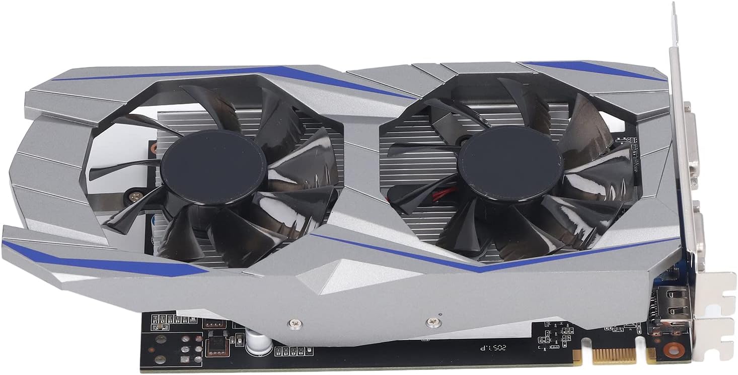 550 TI Graphics Card, 2GB GDDR5 128BIT 4K HDR, DVI VGA Output, PCI Express 1.1, Dual Fan Low Noise Desktop GPU Computer Gaming Graphics Card for Home Office