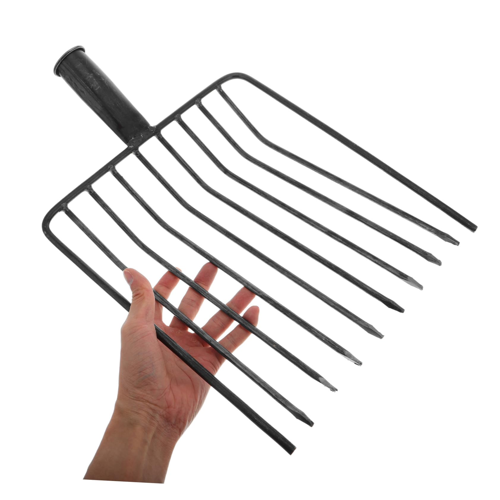 Toddmomy Testa per Forca da Giardinaggio in Acciaio Resistente 10 Denti per Diserbo Manuale e Sarchiatura, Utensile Leggero e Facile da Pulire per Cura Prato e Coltivazione Giardino