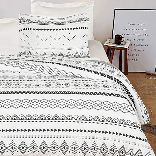 NTBAY Microfiber Duvet Cover Set, 2 Pieces Ultra Soft Zipper Closure Black