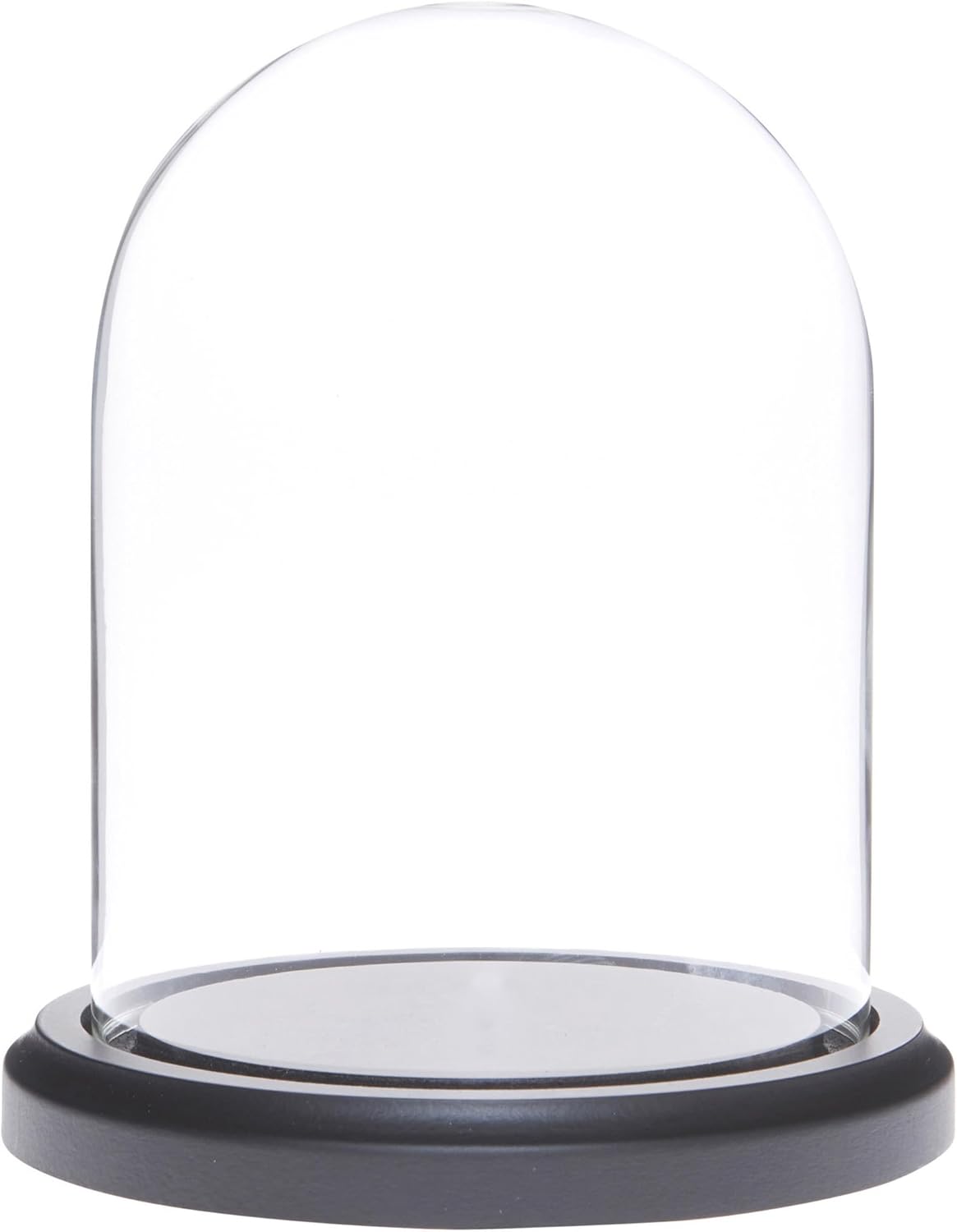 Plymor 4" x 5.25" Glass Display Dome Cloche (Black MDF Wood Base)