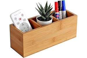 3 Compartment Bamboo Desk Organizer