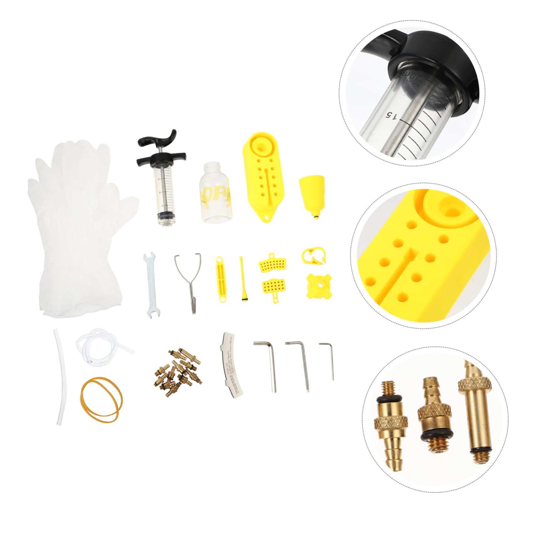 1 Satz Fahrrad Bremsen Entlüftungsset für Hydraulische Scheibenbremsen Professionelles Mineralöl Entlüftungs Kit mit Adapter für Vielseitige Nutzung
