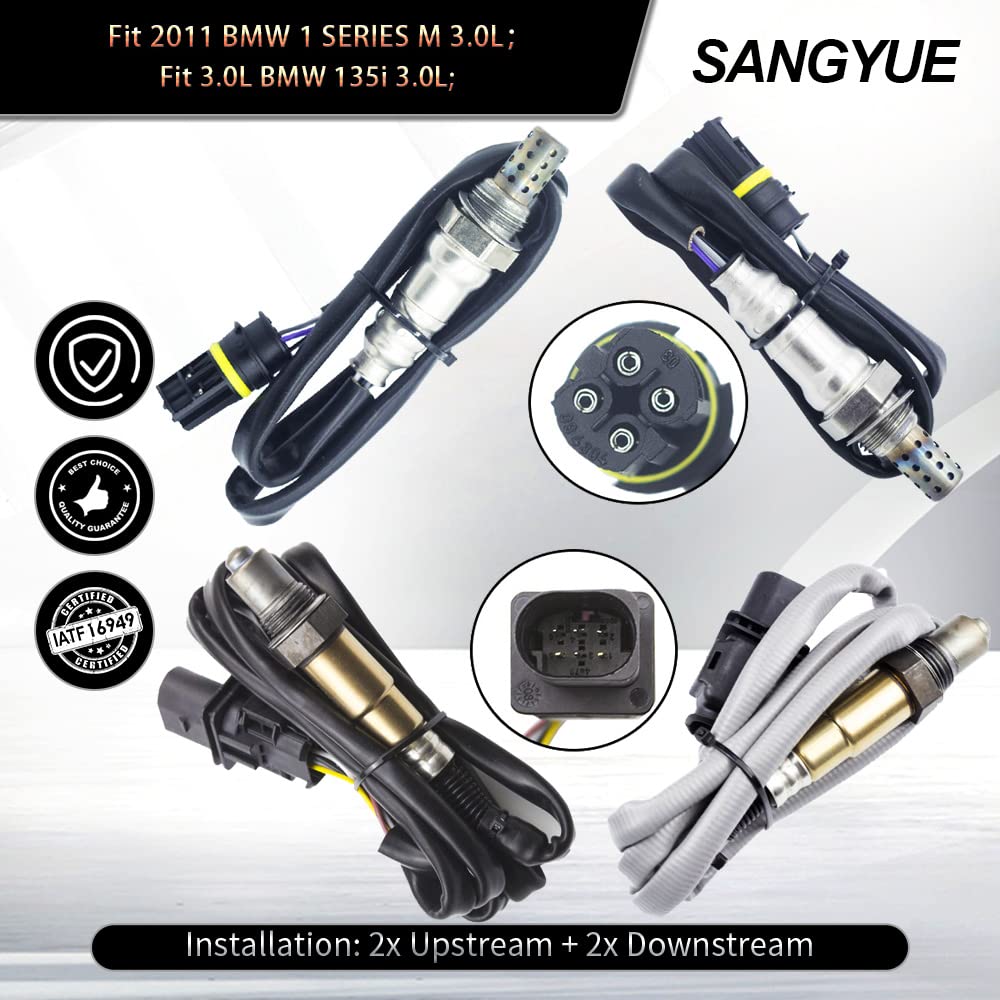 Oxygen Sensor Replacement 4-Pack O2 Oxygen Sensors For BMW 335i 2007 ...