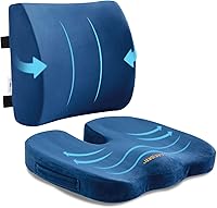 Vista 12 de SAIREIDER Cojín de asiento y almohada de apoyo lumbar para silla de oficina, cojines de espuma viscoelástica para asiento de automóvil, almohadas