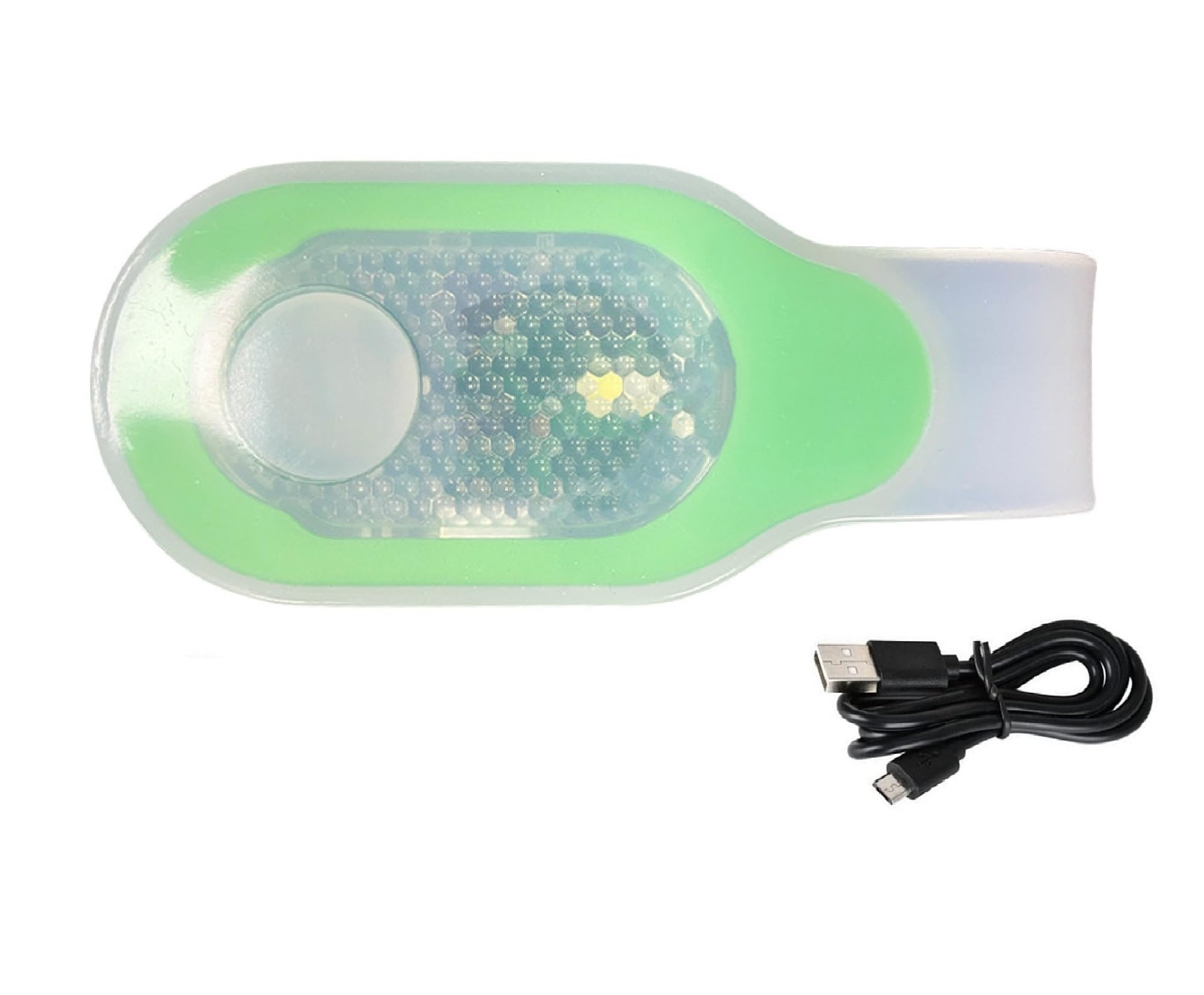 Hands Free LED Flashlight Clip on Flashlight Rechargeable Safety Nursing Night Shift Lights for Outdoor Sports Green