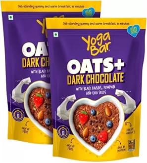 Dark Chocolate Oat 1kg, Pack of 2 | Gluten Free Golden Oat | Healthy Breakfast Cereal with Wholegrain Oats (Dark Chocolate Oats, 800g)