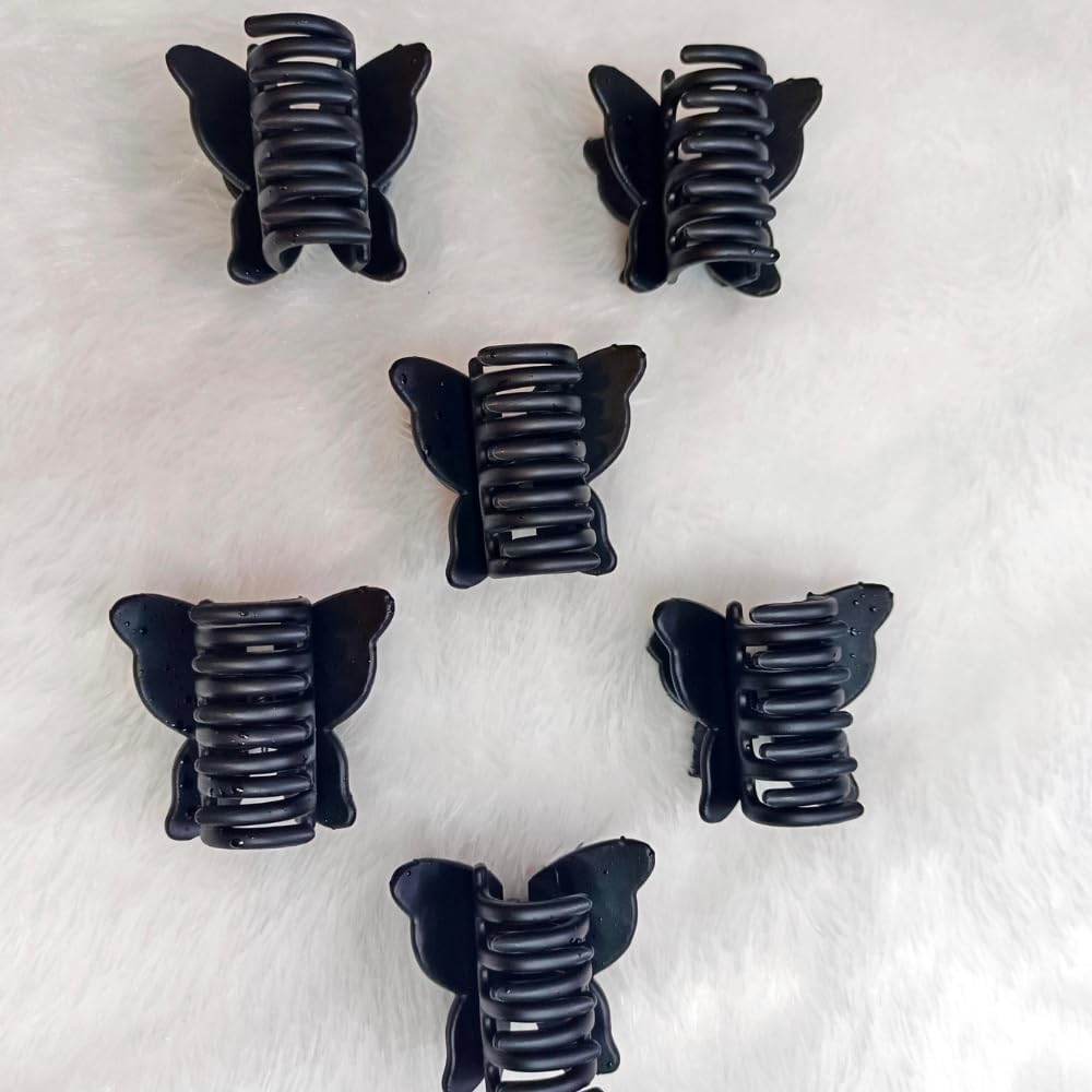 HKD SALES Hair Clutchers Claws for Girls 6 Pcs Clutcher Black Matte Finish Hair Claw Clips for Women Hair Accessories for Women 12 pis 1