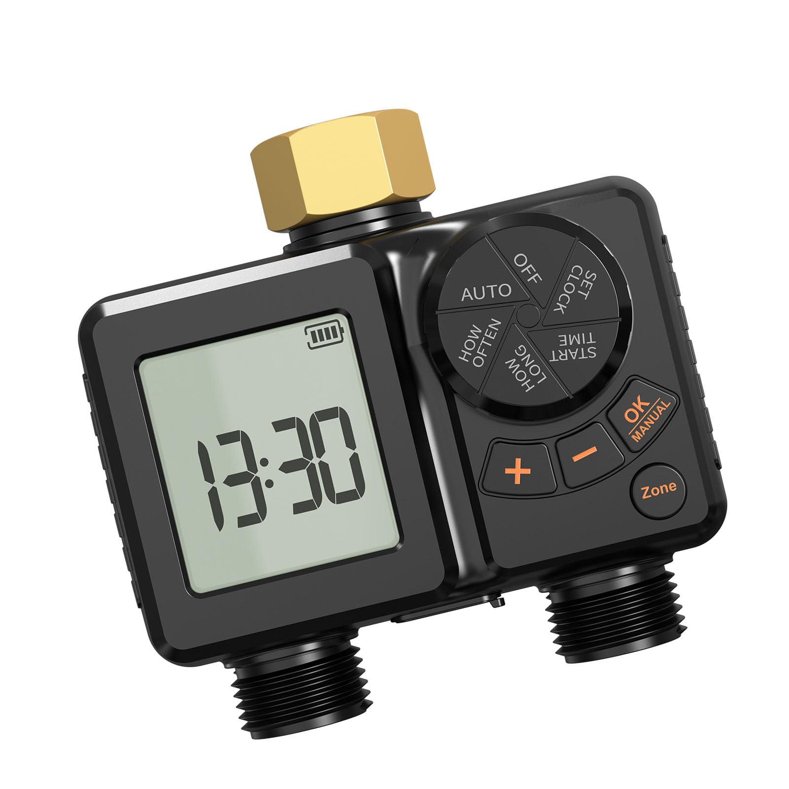 Irrigation Controller 2 Separate Zones with 2000mAh Battery Pack and Waterproof Housing Waterproof Hose Timer