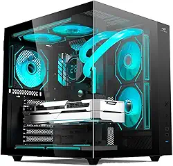 Gabinete AQUARIUS Gamer C3Tech MT-G920BK, Preto, Frontal e lateral de vidro temperado, USB 2.0 e 3.0, Conector P2 para Audio e para Microfone, Filtro anti poeira