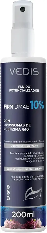 Fluido Firmador DMAE 10% Combate Flacidez Corporal Tonificação e Firmeza da Pele - Com Lipossomas de Coenzima Q10 - 200ml