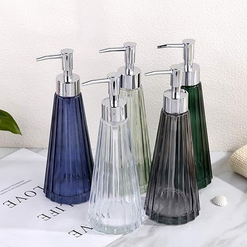 Miniatura 5 de Dispensador de jabón líquido de cristal, dispensador de jabón hecho de vidrio para platos, detergentes, champú, loción, baño, encimera, cocina,