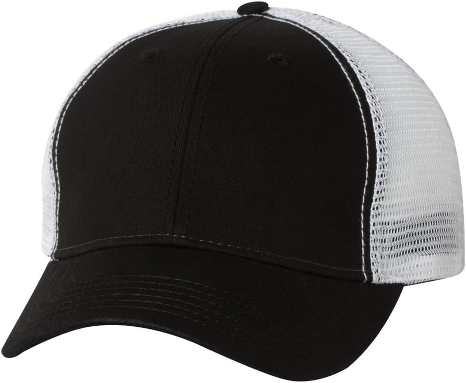 SportsmanThe Duke'' Washed Trucker Cap Adjustable Black/ White