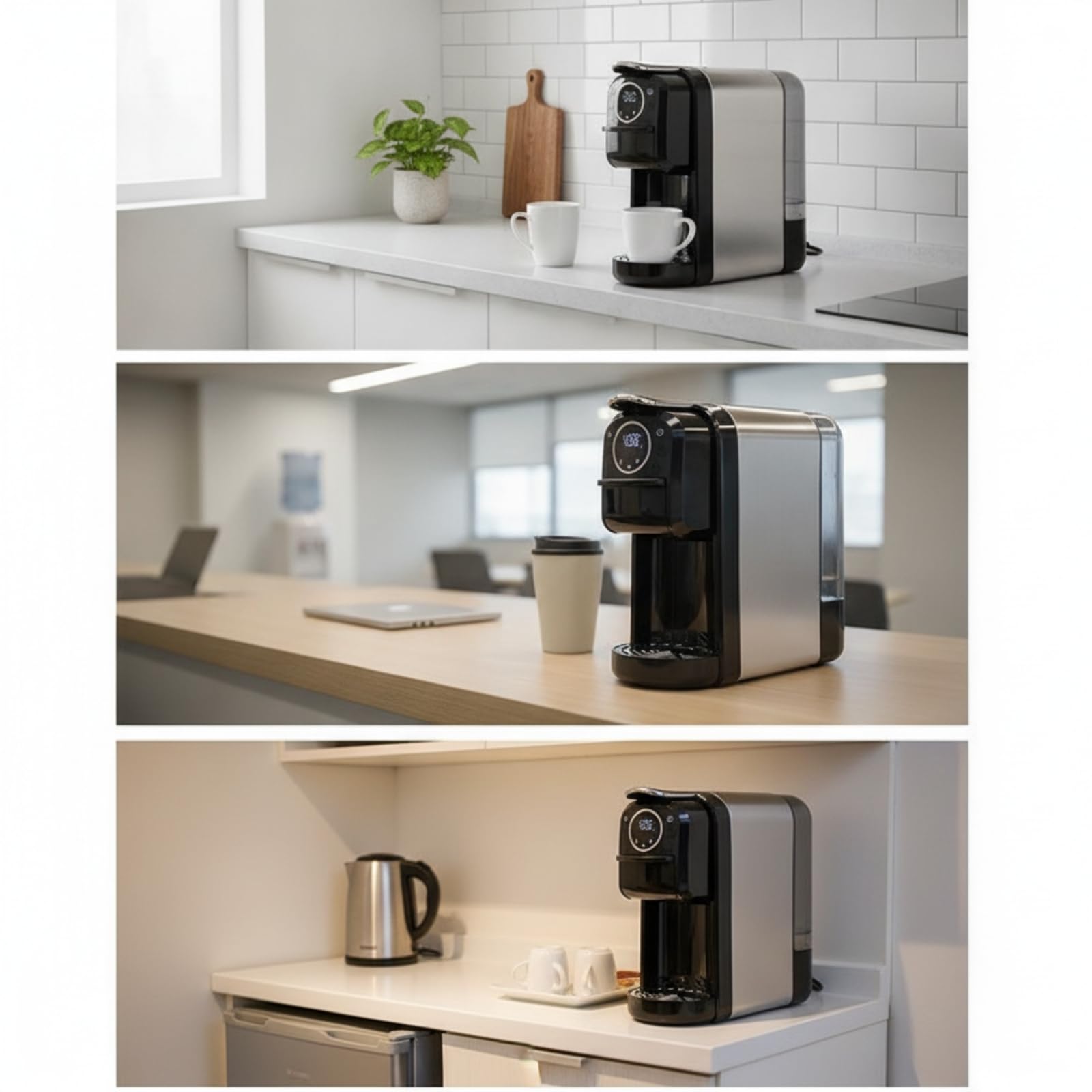 rockible Cafetera Multicápsula Multifuncional Cafetera con pósito Agua Digital Electrodoméstico para Cocina
