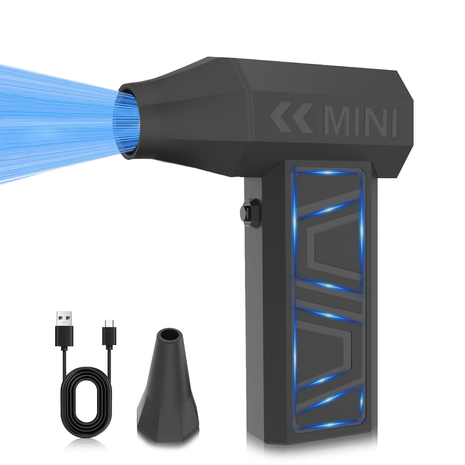 Electric Air Duster, Compressed Air Duster-105000RPM Super Power Cordless Air Duster, Powerful Rechargeable Durable Air Blower with 4-Gear Dust Blower for Computer, Keyboard, Outdoor, House and Car