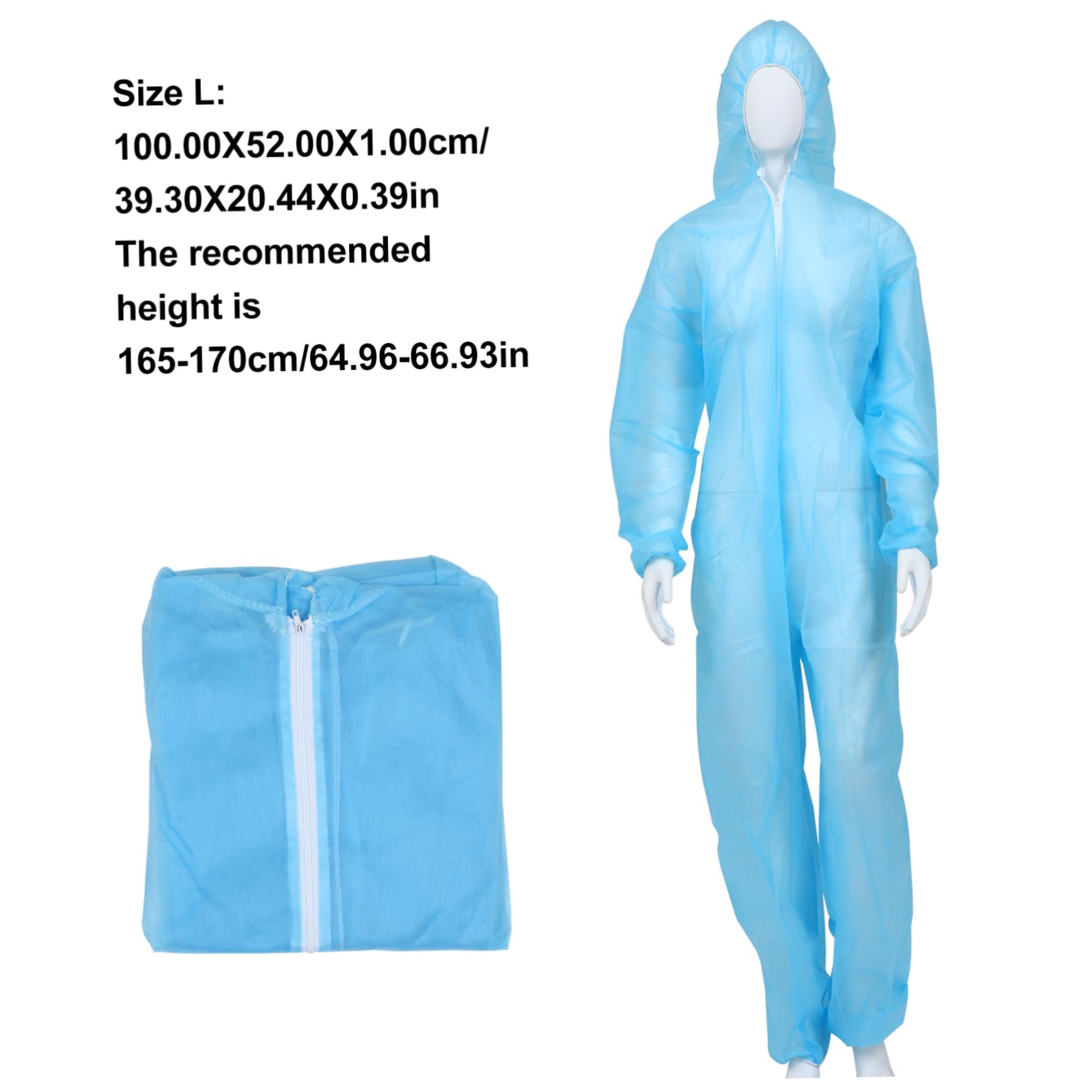 SOLUSTRE Disposable One-piece Coverall Suit Full Upper Body Protection for Laminating Dust Chemicals Shield Light Breathable Waterproof Nonwoven