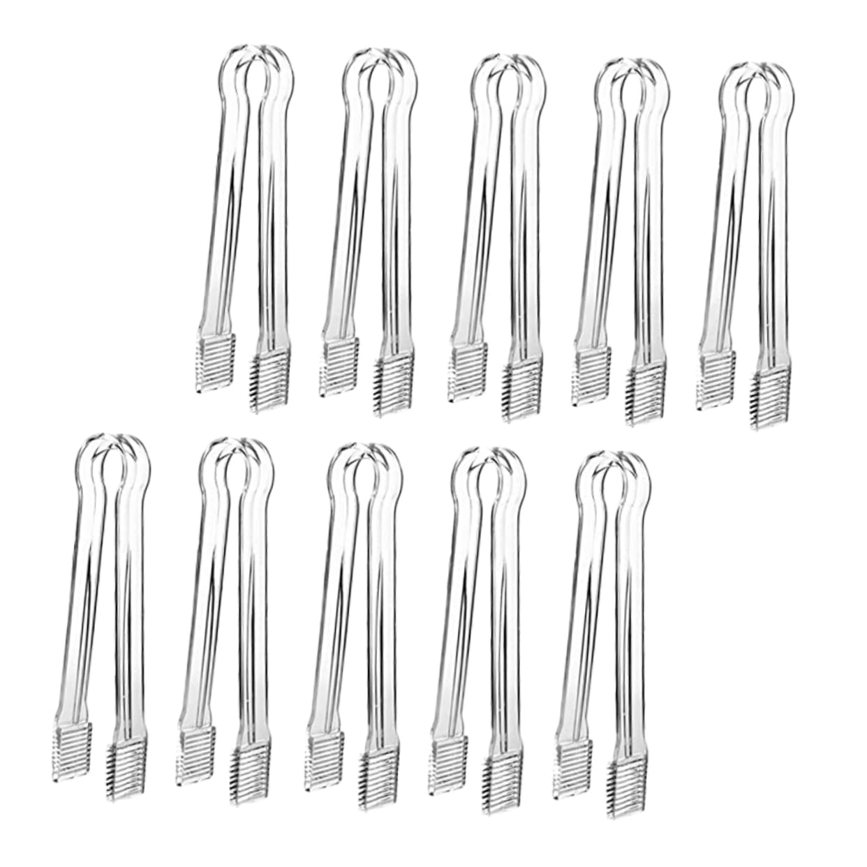 MOLUCKFU Ice Cube Tongs Set of 10 Acrylic Food Tongs Mini Tong Sugar Cube Tong for Cooking Breakfast Candy Bars