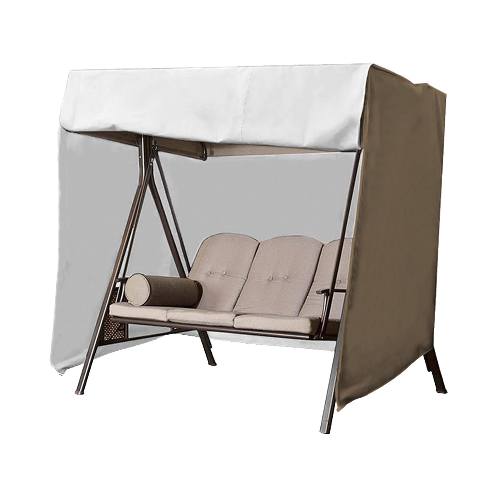 Schutzhülle Für Gartenbank Und Loungesofa, wasserdichte Outdoor Möbel Abdeckung Aus 210d Oxford-gewebe Mit Uv-Schutz, Windfeste Bankabdeckung Für Terrasse Garten, Coffee Three seater-88 * 60 * 72inch