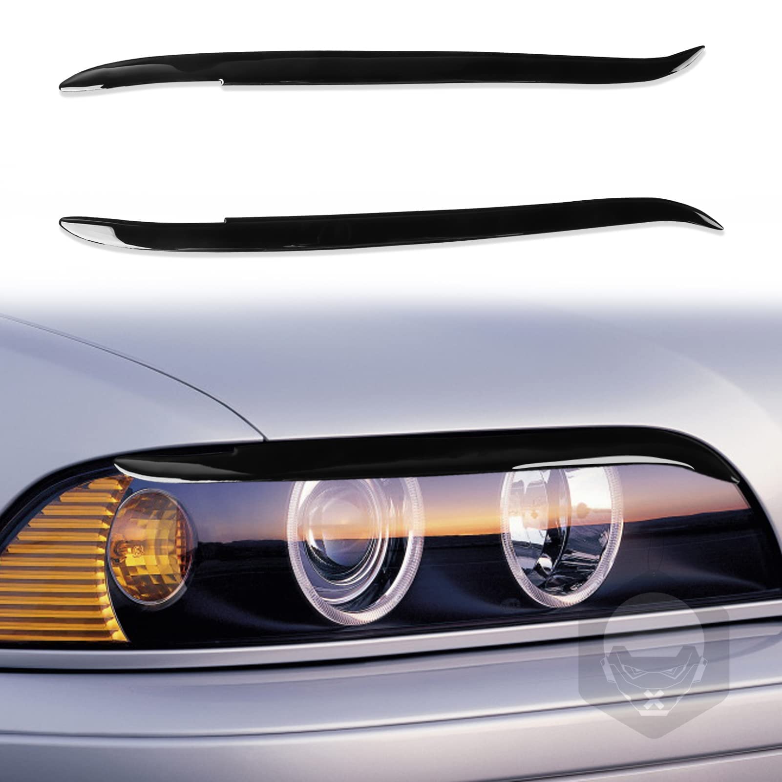 Autoscheinwerfer Augenbrauen,Für BMW E39 1997-2003,Scheinwerfer Lampe Aufkleber Augenlider Trim Cover