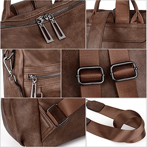 Image of UTO Women Backpack Purse Leather Vegan Ladies Fashion Designer Rucksack Convertible Travel Shoulder Bag with Tassel