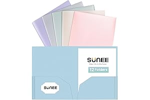 SUNEE 2 Pocket Folders: Pastel Perfection for Organization