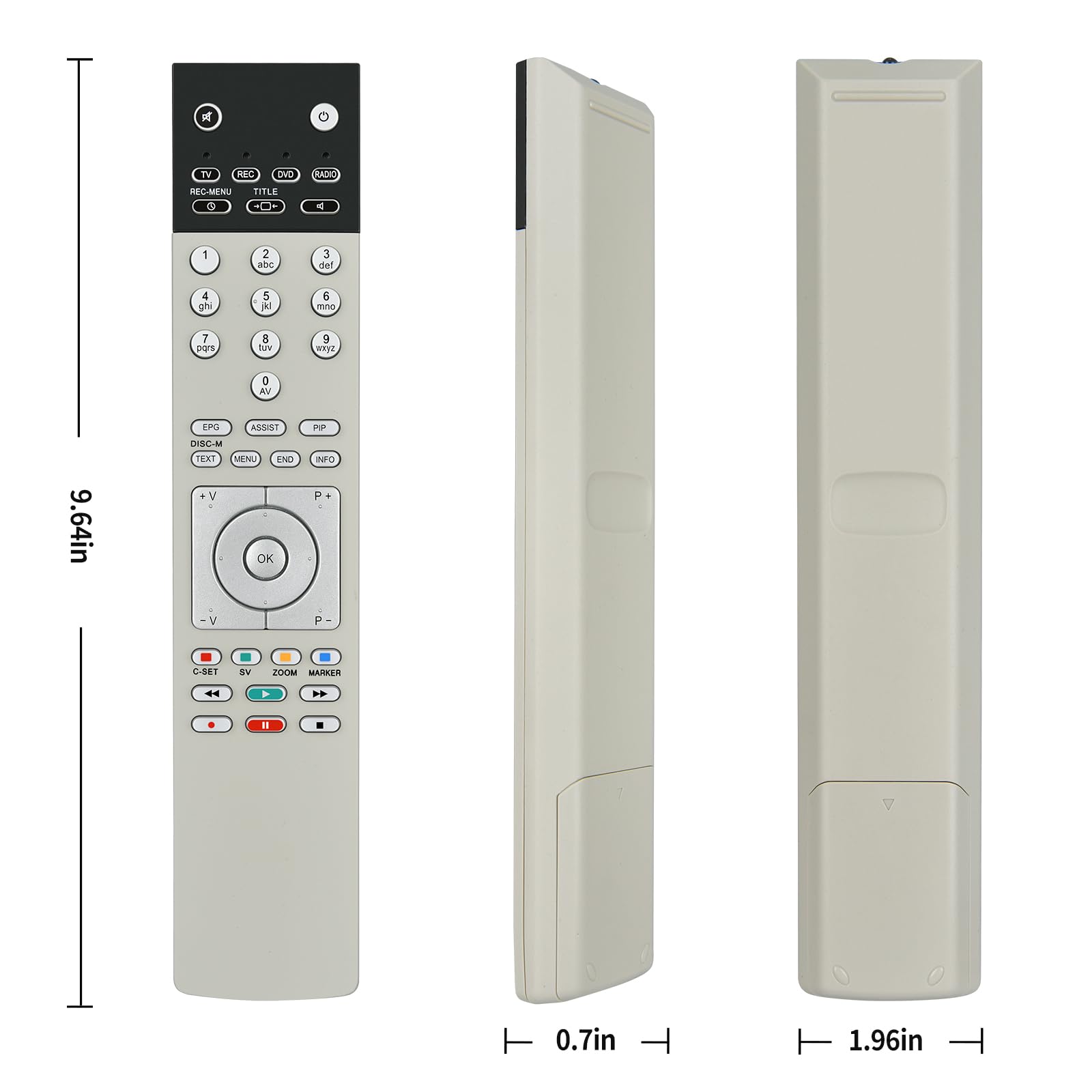 Nouvelle télécommande de rechange compatible avec Loewe TV DVD Radio 89950A10 89900A23 89950A23 89900A00 Assist 1 52435W85 | 67503 Assist 2 Art 40 | Art 48 | Art 50 | Art 55 | Art 600 Couleur