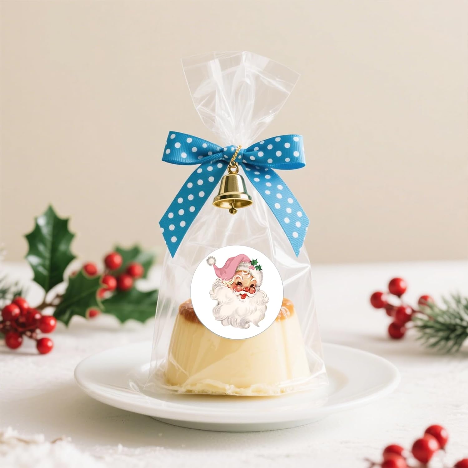 Christmas Stickers for Envelope Seals Cards Making Crafts Large 2 Inch Round Santa Happy Holiday Christmas Label Card Vinyl Stickers for Envelopes Baked Goods Gifts Presents Bag (santa120) - Image 2