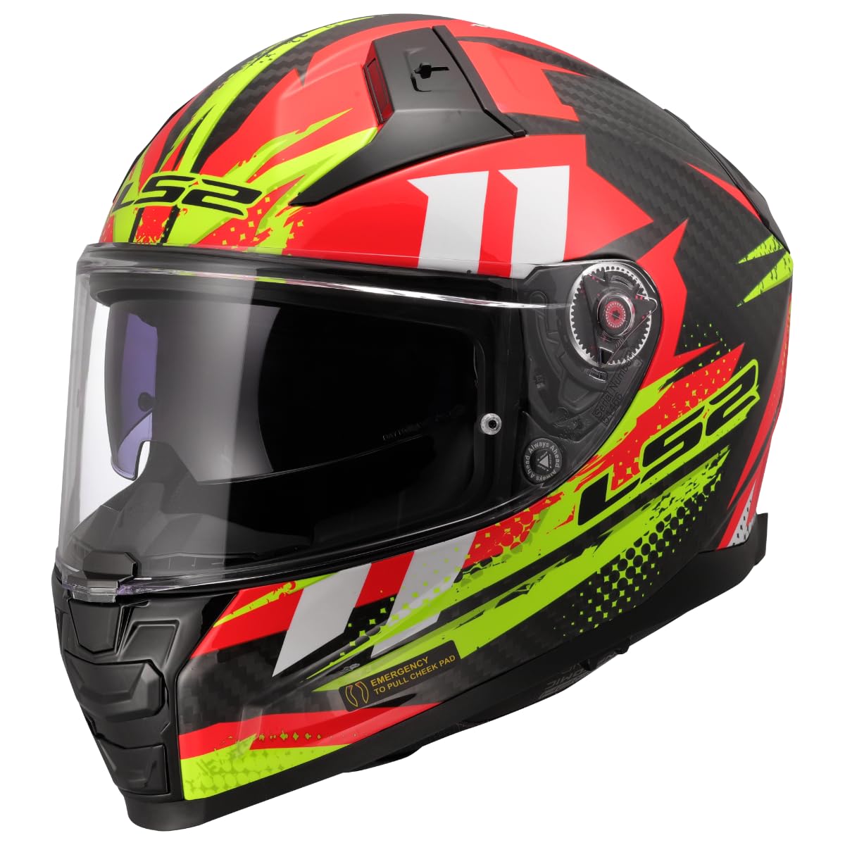 LS2 Unisex Vector Ii Carbon Tantic Red Blue Integraler Motorradhelm