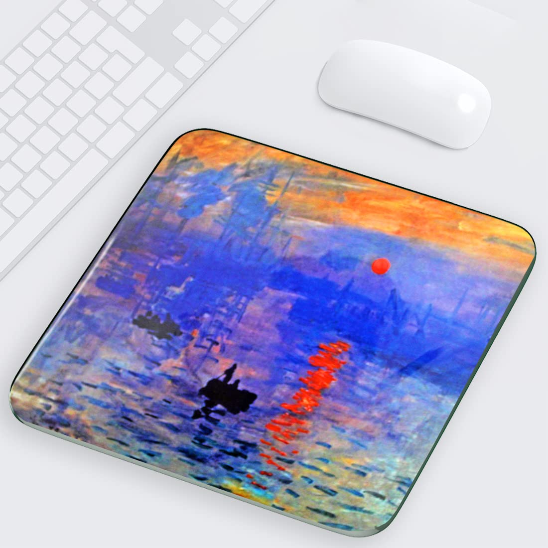 HOME GENIE Monets Sunset Mouse/Dish Pad | Non-Slip Rubber Base Mouse/Dishpad (B09SHXY339) Amazon Price History, Amazon Price Tracker