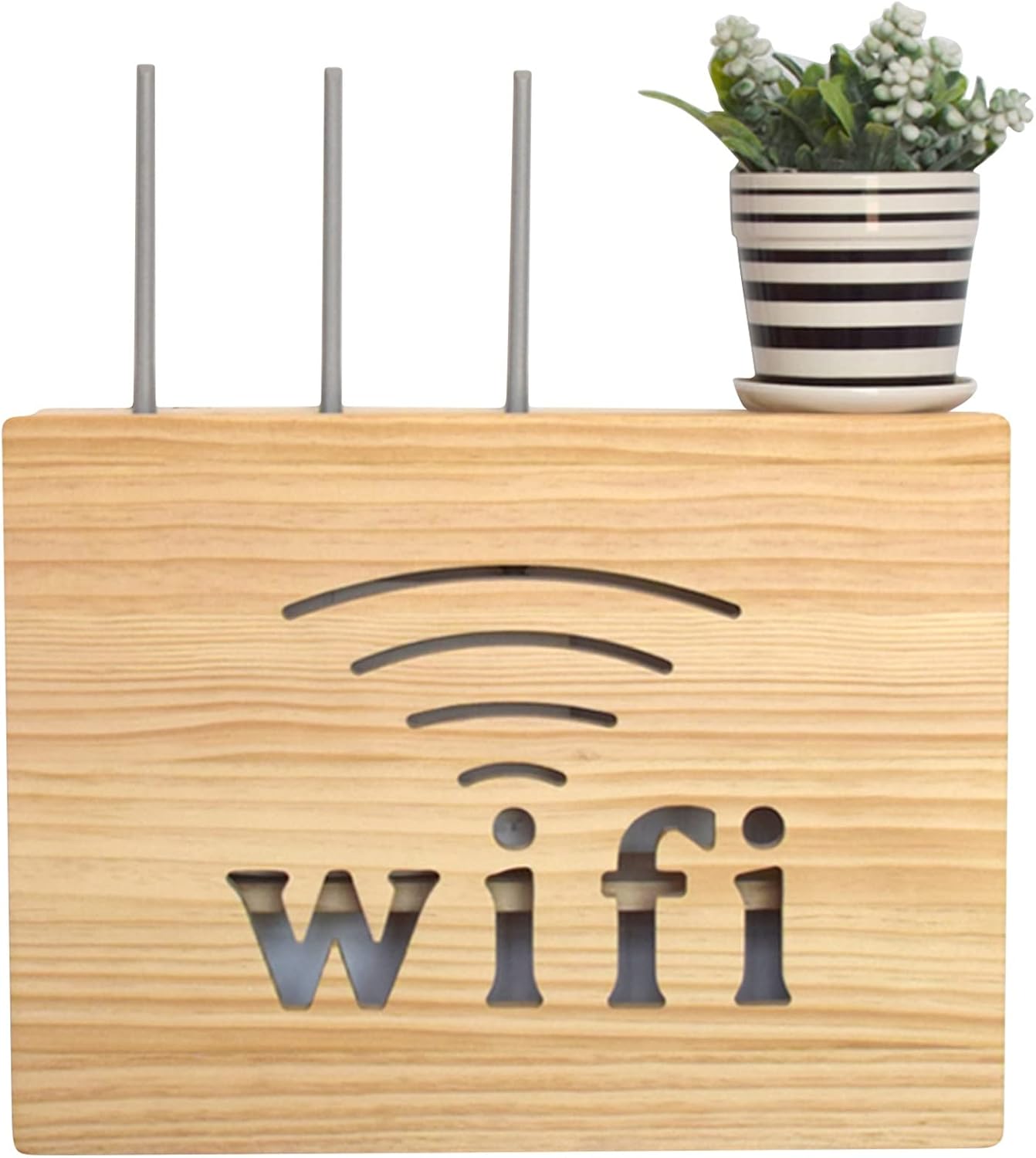 Settop Box WiFi Floating Shelf Storage Rack TV Lower Row Socket