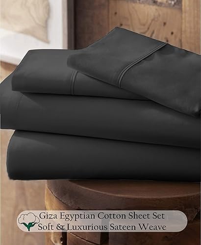 Miniatura 10 de Neighbourhood Home Juego de sábanas de algodón Giza Split King de 1000 hilos para cama ajustable, juego de 5 piezas con 2 sábanas bajeras