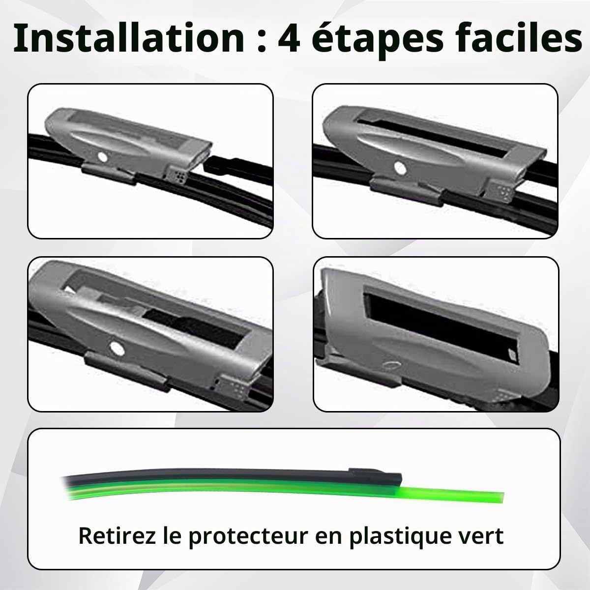 Balais d'essuie-glace avant et arrière compatible avec Renault Clio 4 2012-2019 pare-brise pare-brise fenêtre avant 26"+14"+10" 2015 2016 2017 2018