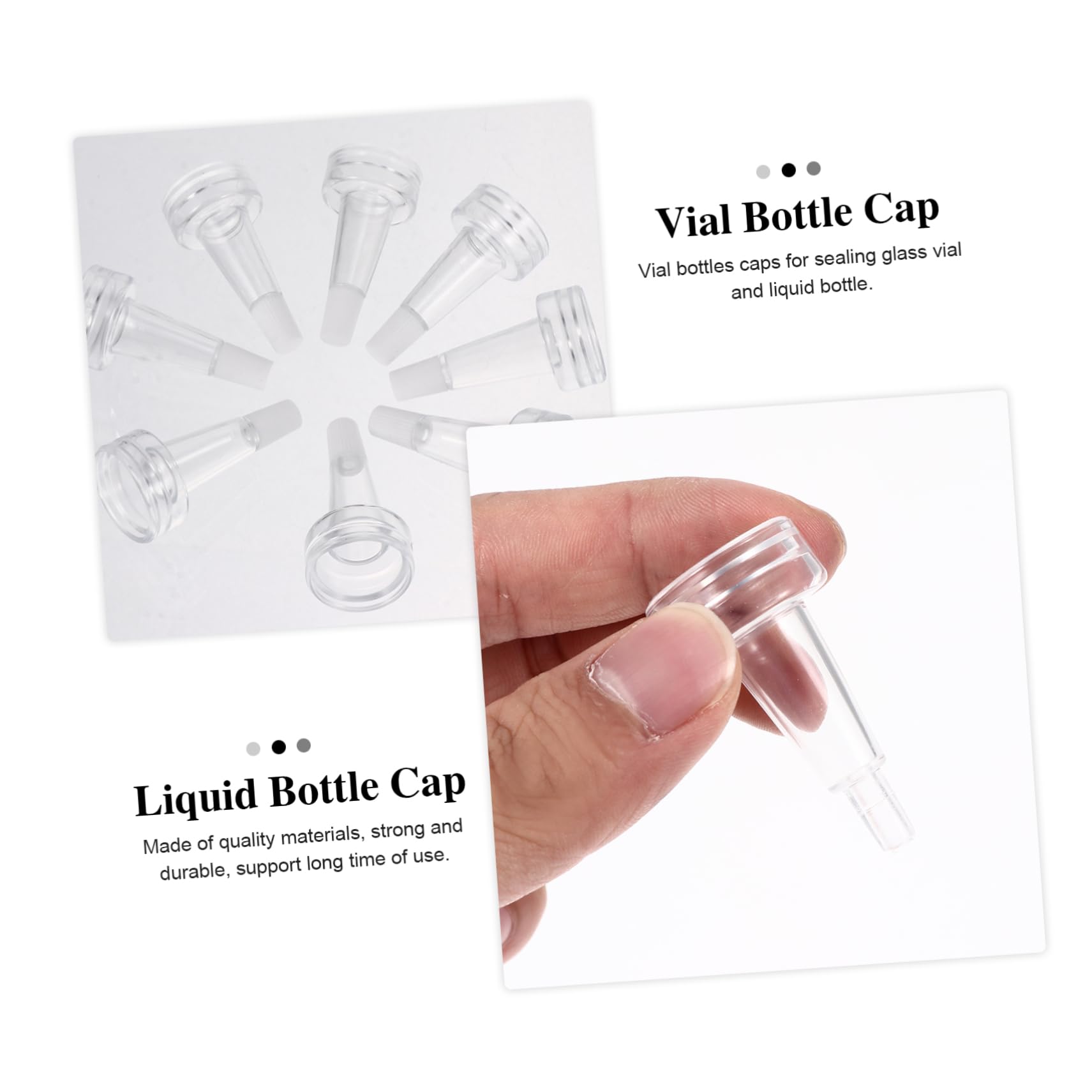 STOBAZA Professional Vial Liquid Bottle Cap Leakproof Horn Shape for Small Bottles