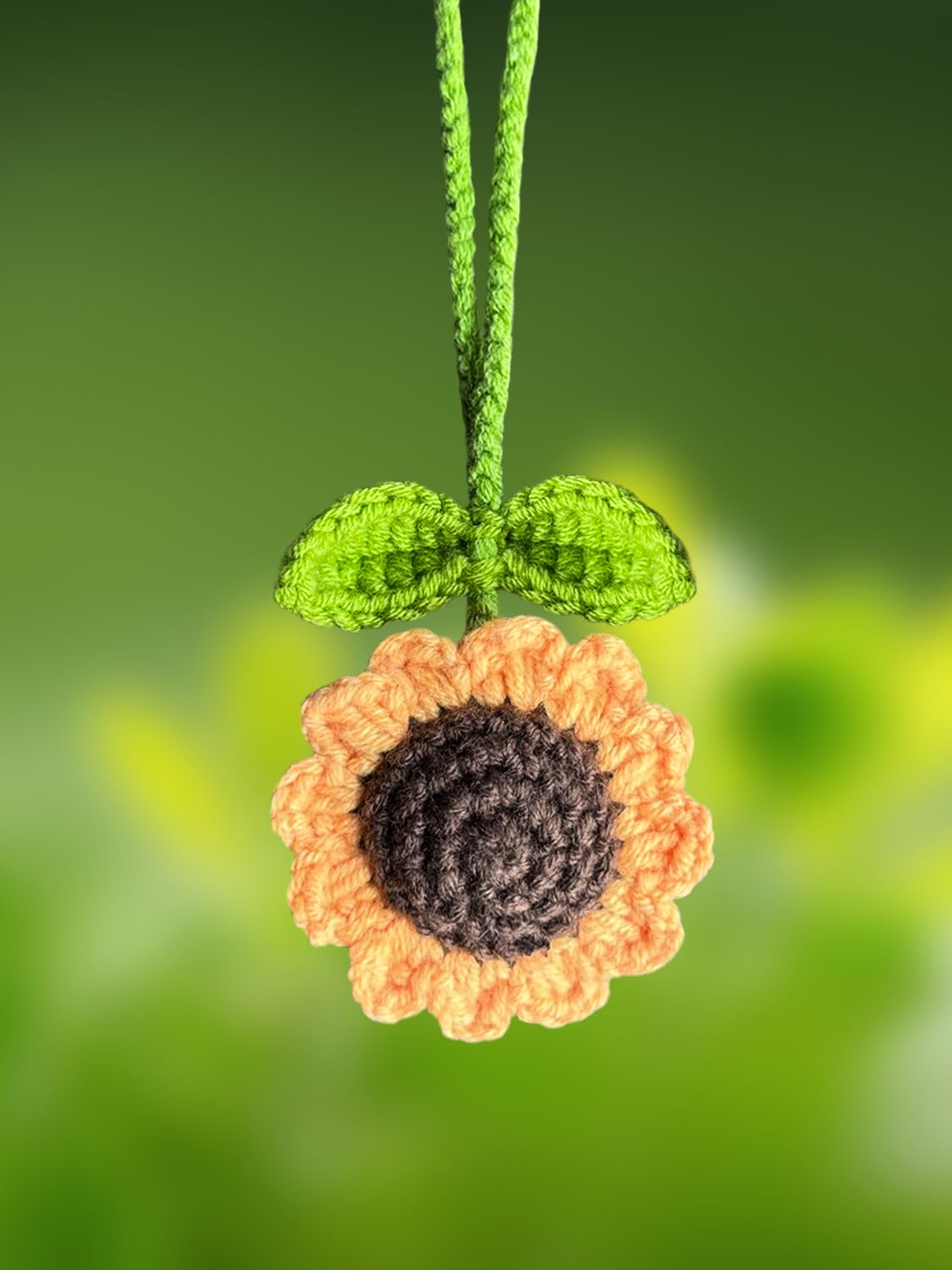 Ciondolo Specchietto Retrovisore Sole All'Uncinetto - Decorazione Auto Carina, Regalo Per Donne